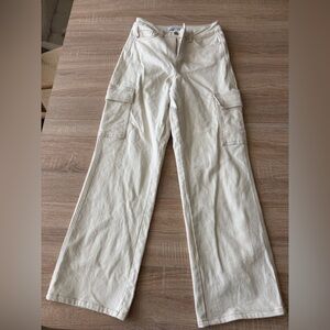 Ecru - 90's Super High Rise Cargo Dad Jeans